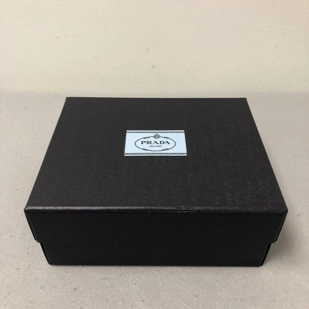 Prada Storage Box and Dust Bag Set Black Saffiano Texture Set 10x8x4